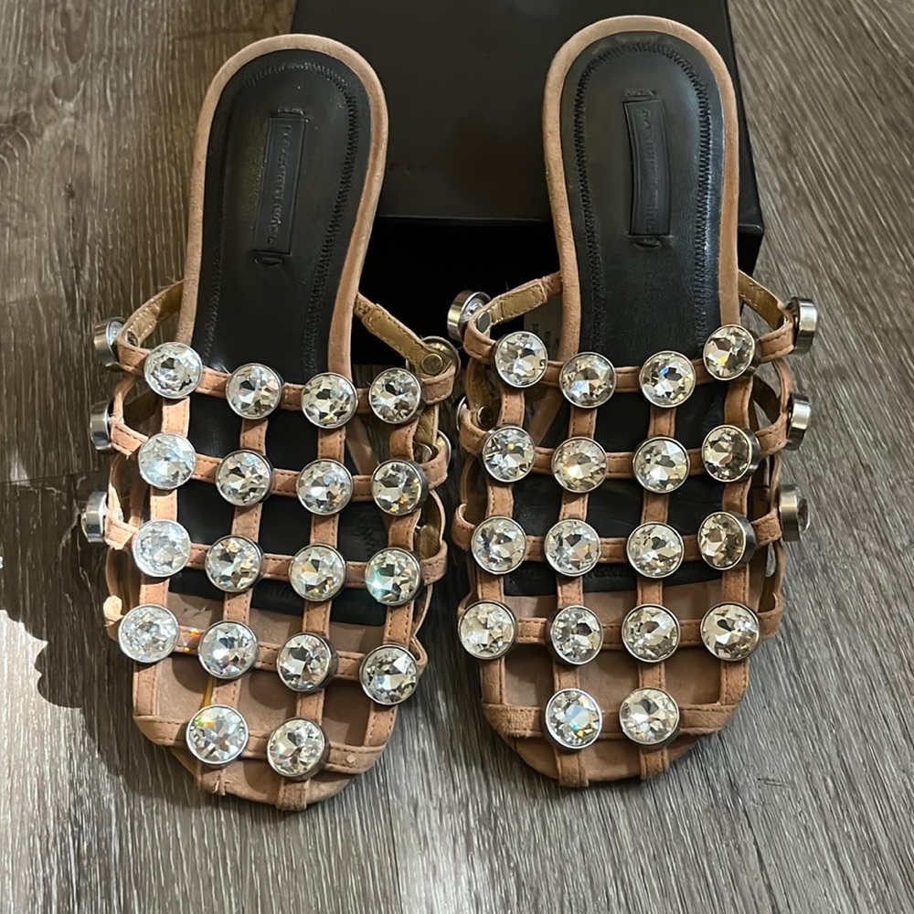 Alexander wang slip on jeweled Amelia sandal size 37